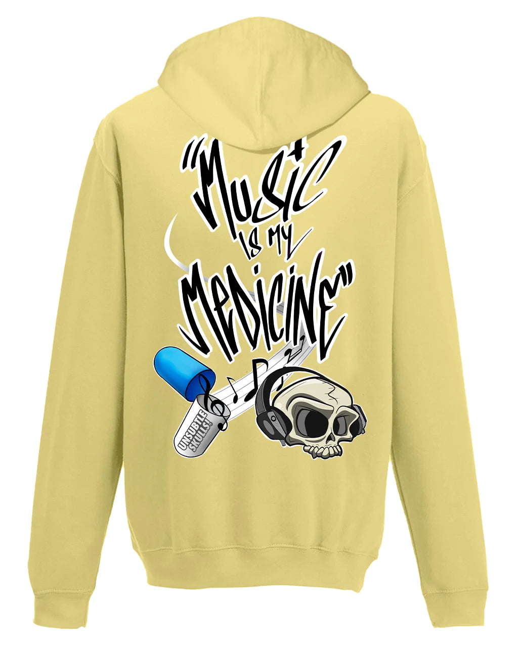 Music Is My Medicine Hoodie By Unsubtle Skulls