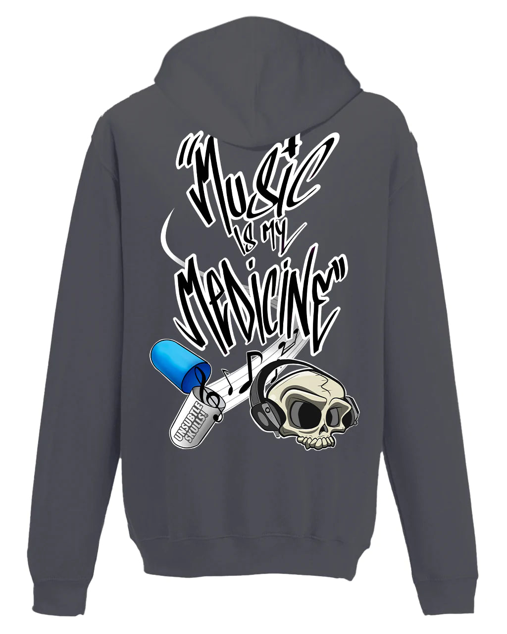 Music Is My Medicine Hoodie By Unsubtle Skulls