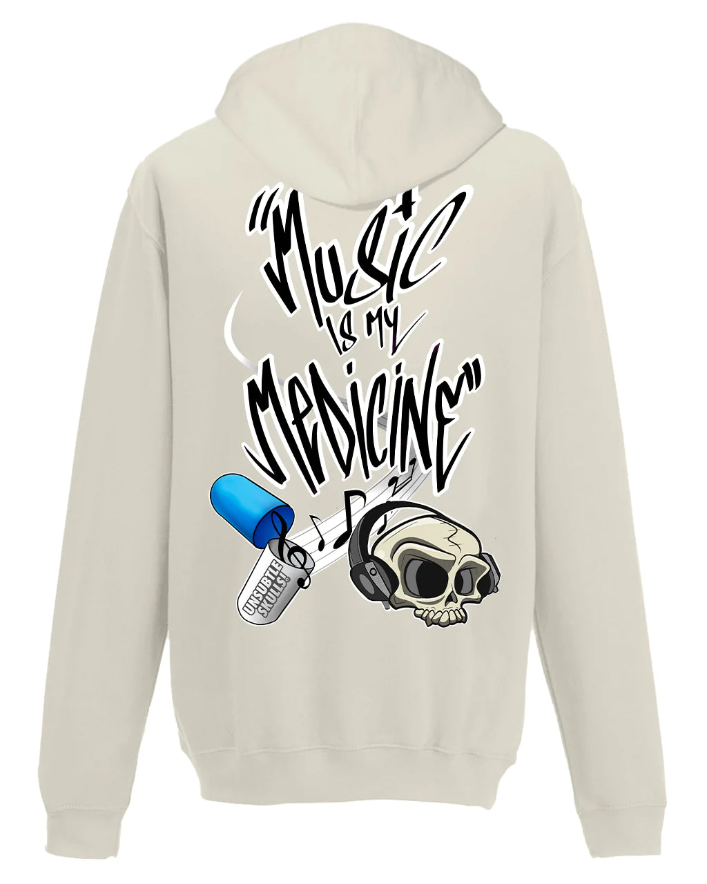 Music Is My Medicine Hoodie By Unsubtle Skulls