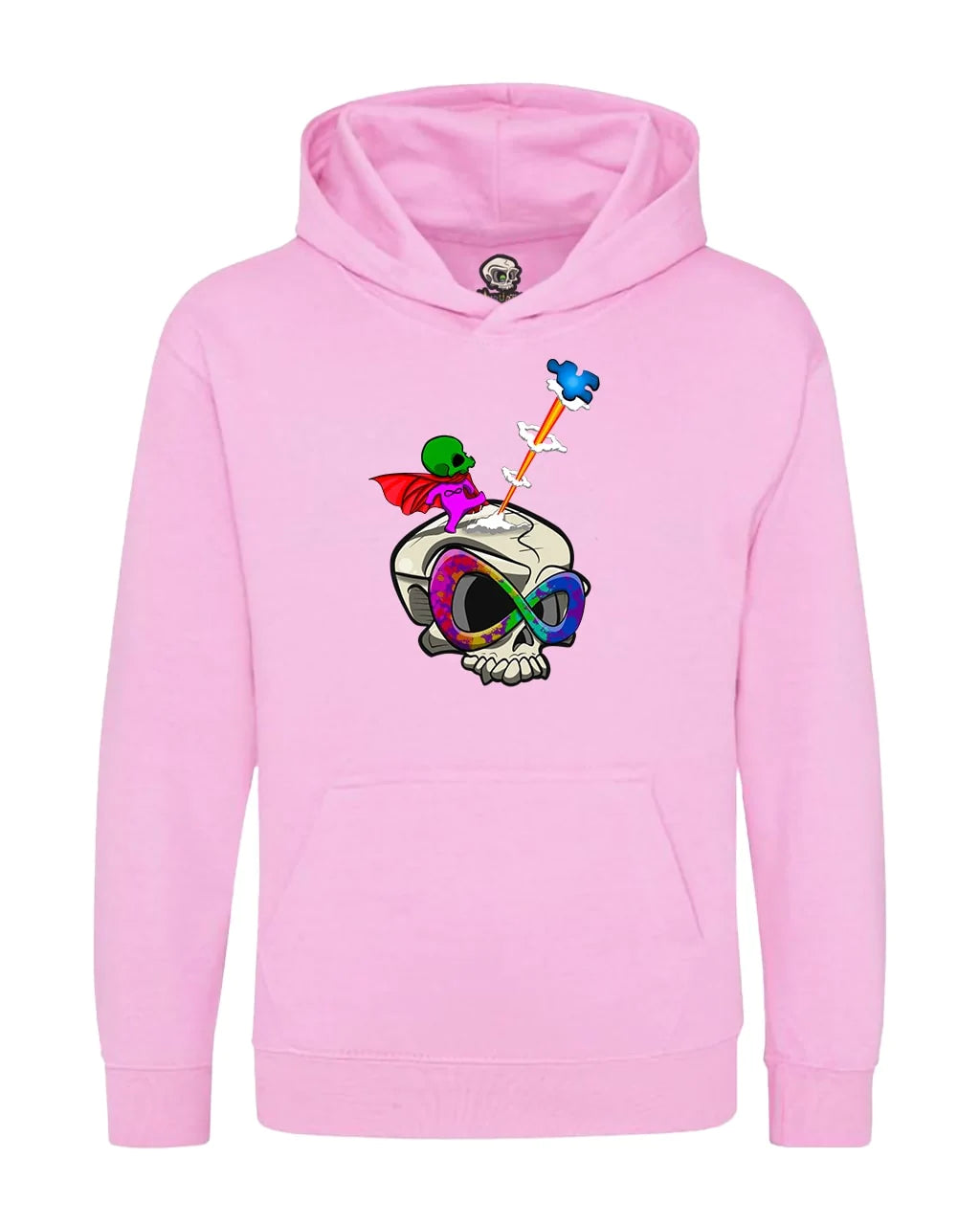 Kids Autism Skull Mental Health Awareness Hoodie By Unsubtle Skulls