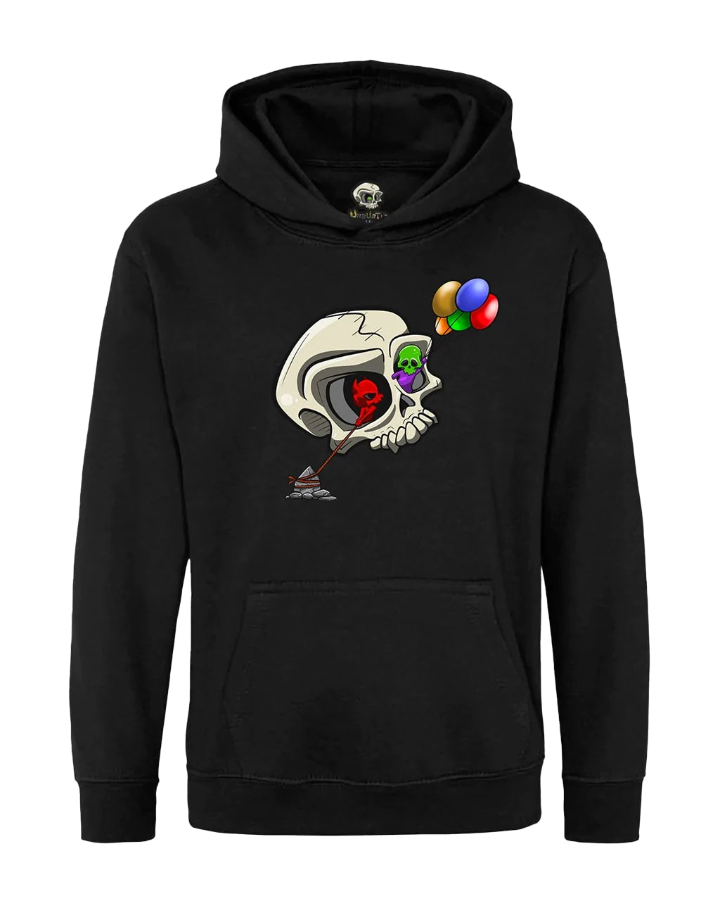 Kids Bipolar Skull Mental Health Awareness Hoodie By Unsubtle Skulls