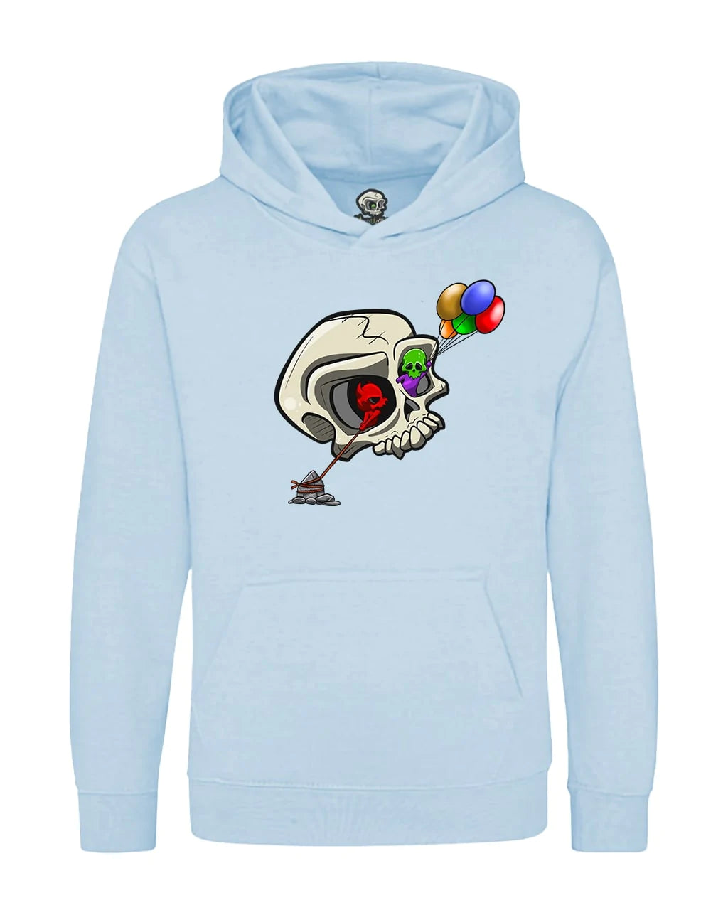 Kids Bipolar Skull Mental Health Awareness Hoodie By Unsubtle Skulls