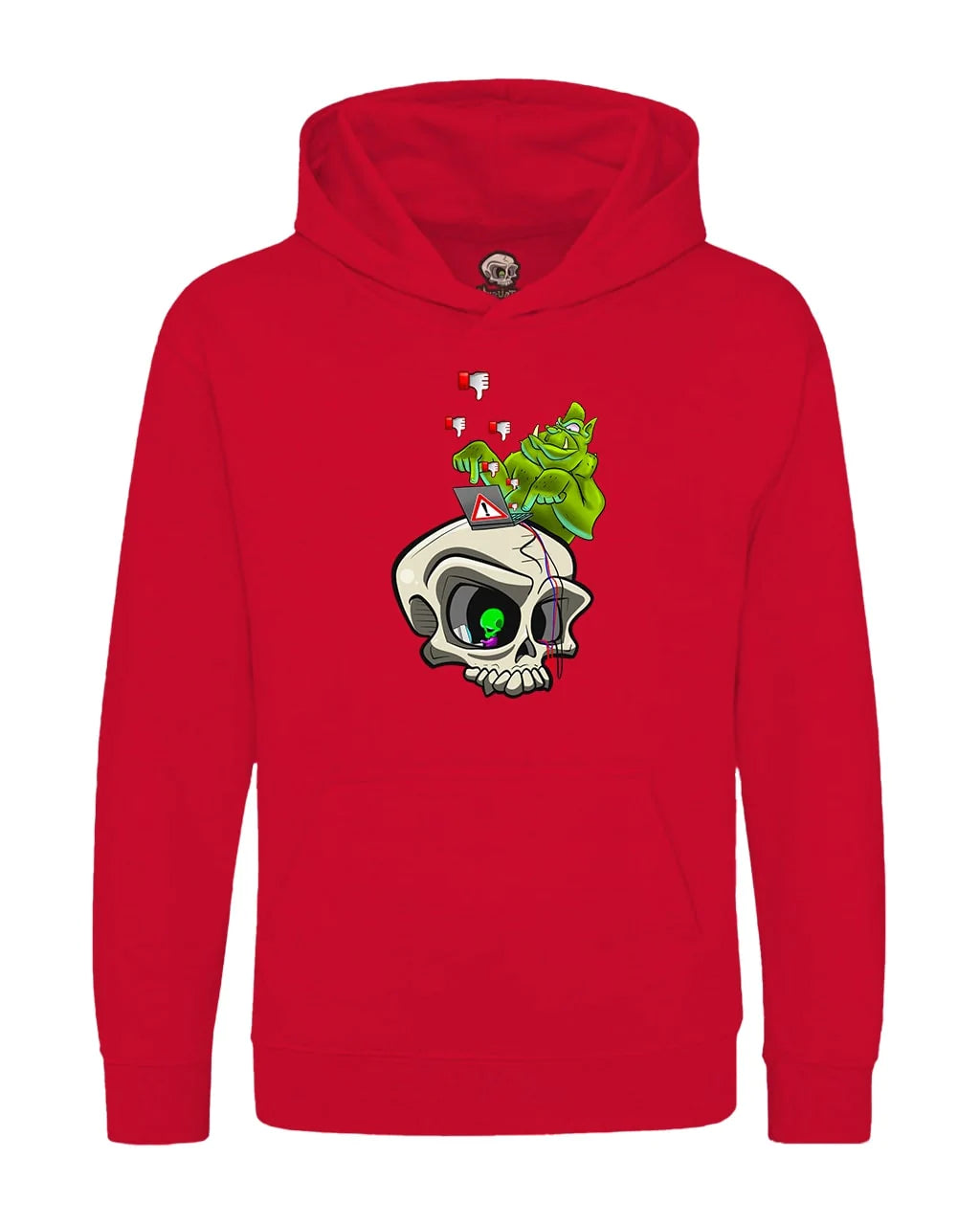 Kids Anti Bullying Troll Skull Mental Health Awareness Hoodie By Unsubtle Skulls