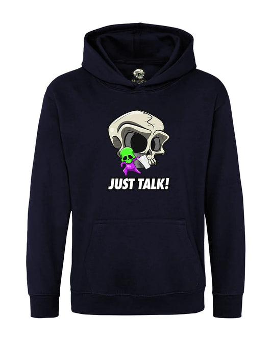 Kids Just Talk Skull Mental Health Awareness Hoodie By Unsubtle Skulls