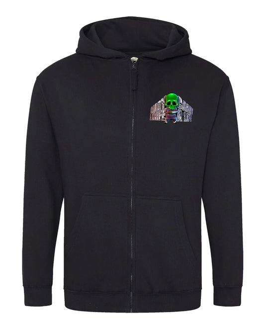 Kids Knife Crime A-Wear Mental Health Awareness Full Zip Hood By Unsubtle Skulls