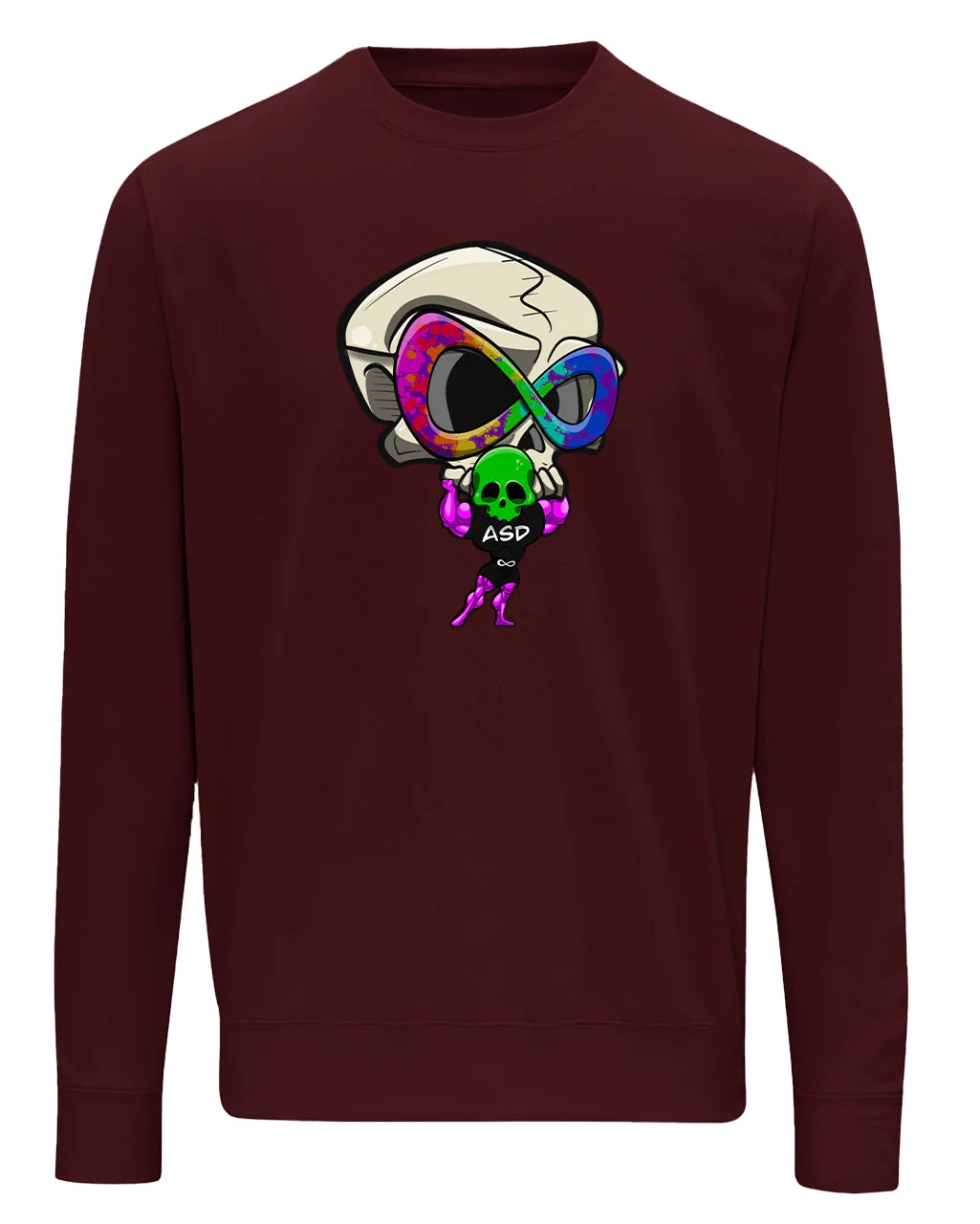 Burgundy ASD Mental Health Awareness Sweater By Unsubtle Skulls