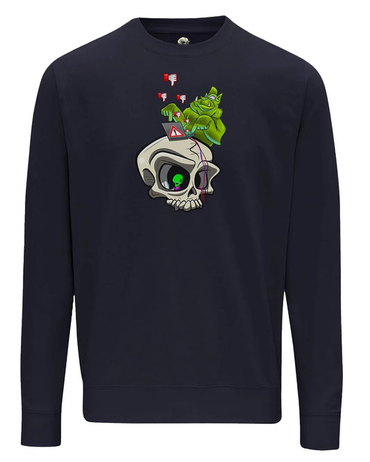 Navy Internet Troll Cyberbullying Awareness Sweater By Unsubtle Skulls