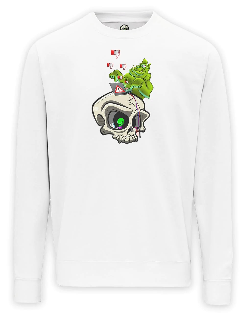 White Internet Troll Cyberbullying Awareness Sweater By Unsubtle Skulls