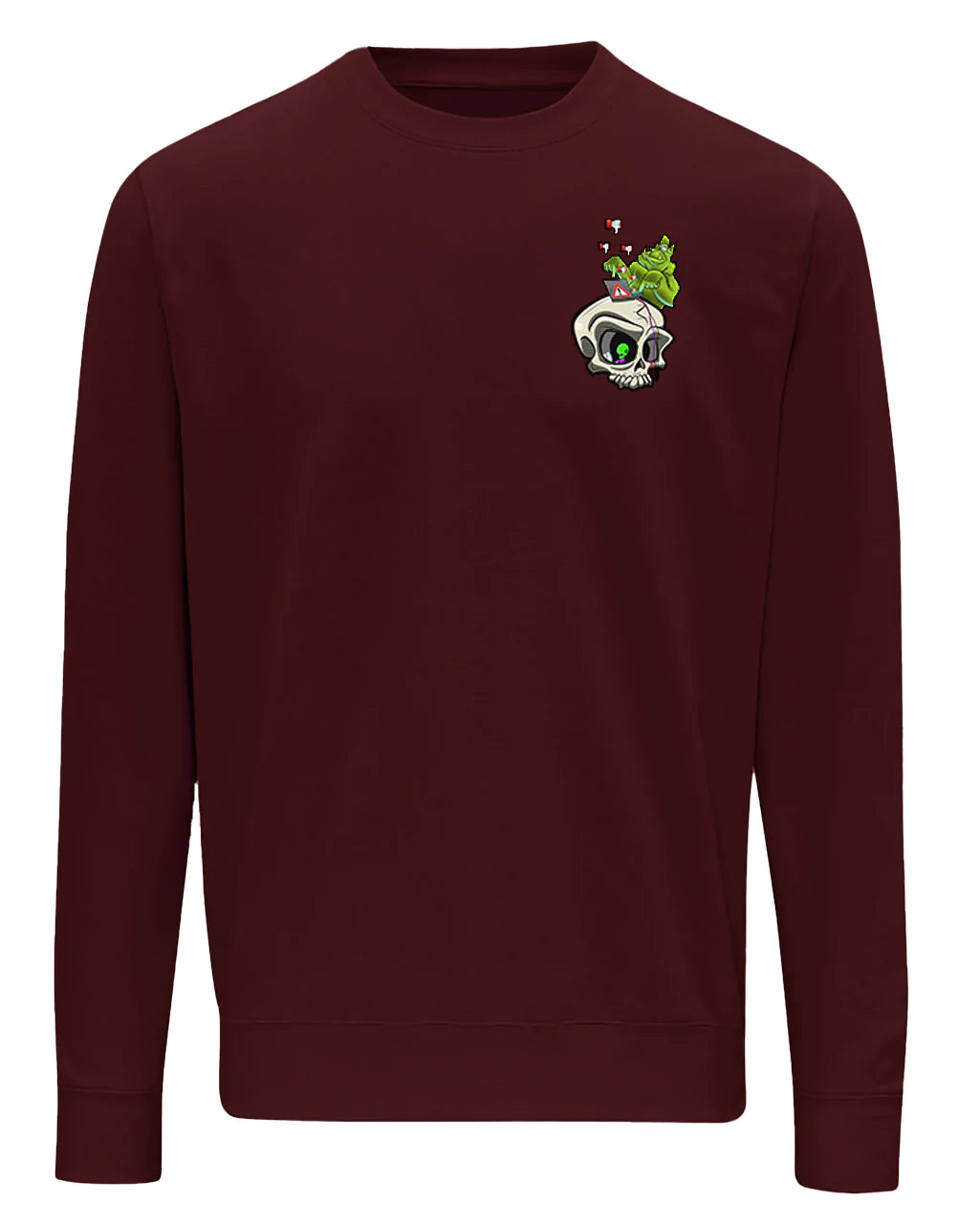 Burgundy Internet Troll Cyberbullying Awareness Sweater By Unsubtle Skulls