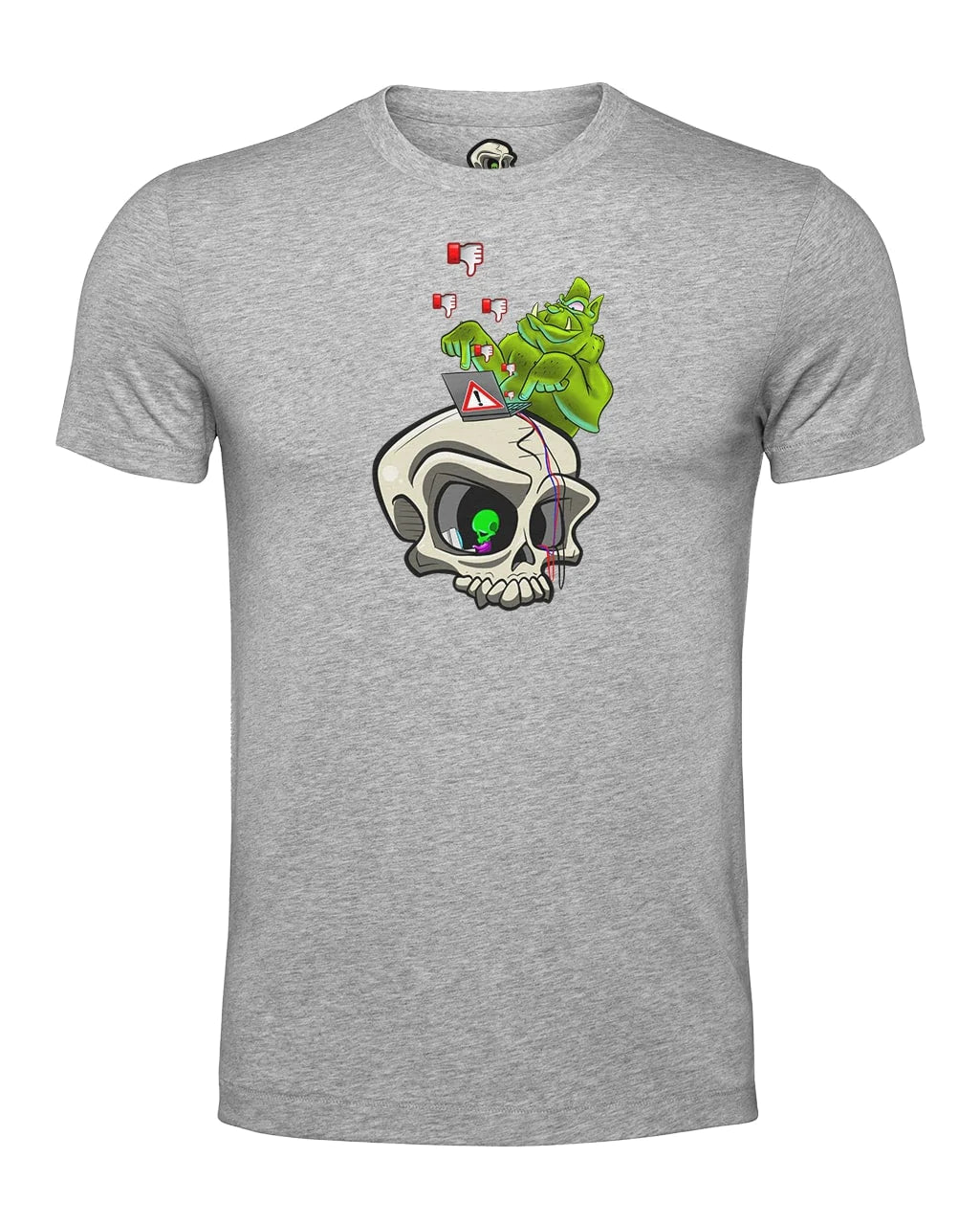 Heather Grey Internet Troll Cyberbullying Awareness T-Shirt By Unsubtle Skulls