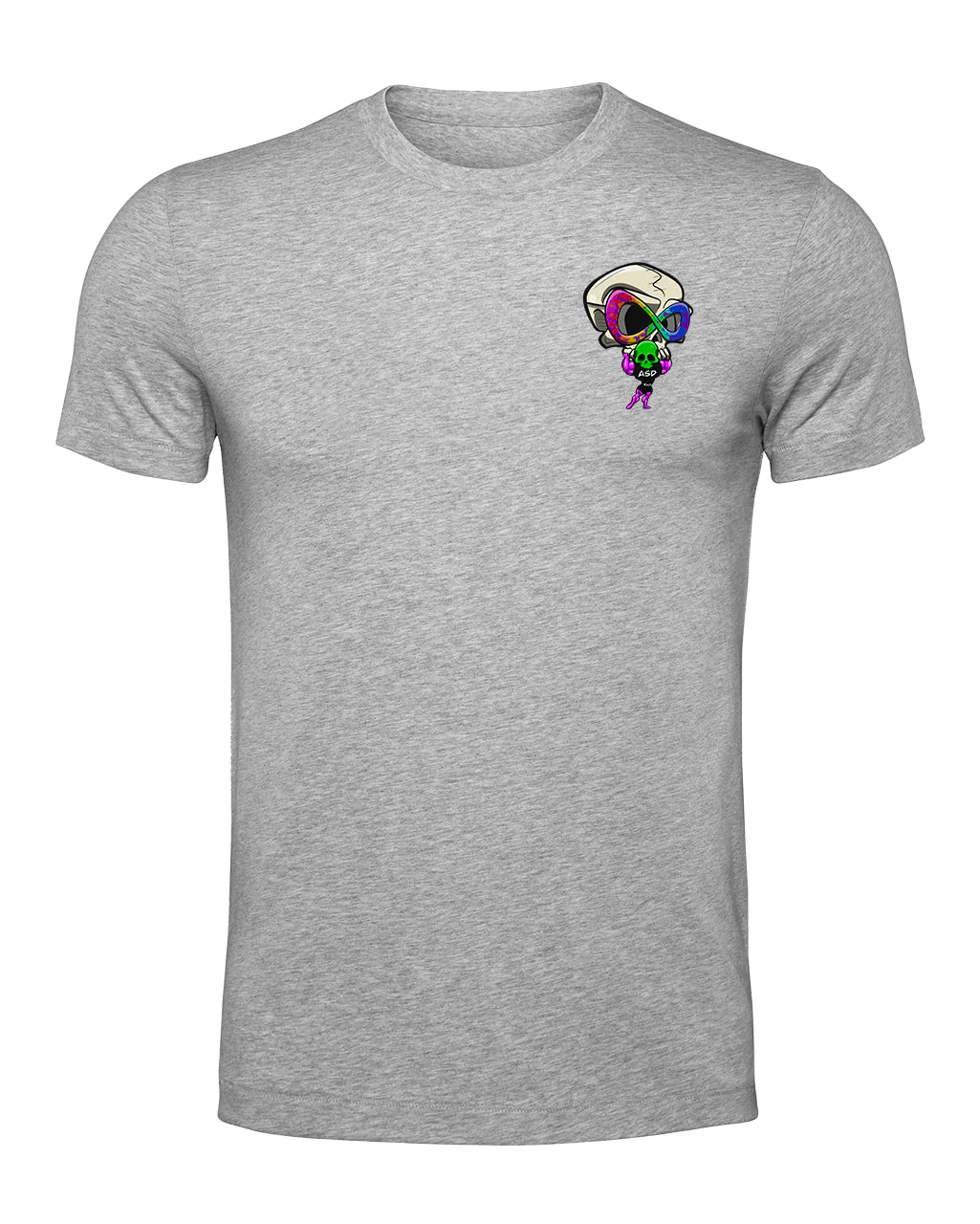 Heather Grey ASD Mental Health Awareness T-Shirts By Unsubtle Skulls