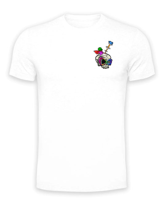 White Autism Skull Mental Health Awareness T-Shirt By Unsubtle Skulls