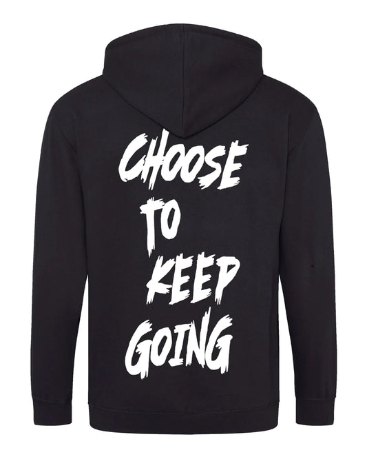 White Choose To Keep Going Zipped Hoodie / Mental Health Awareness