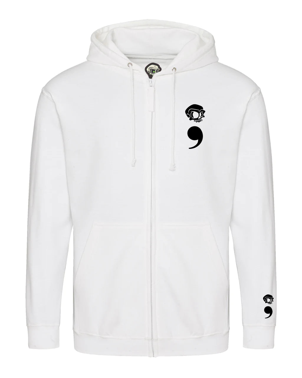 Black Choose To Keep Going Semi Colon Zipped Hoodie / Mental Health Awareness