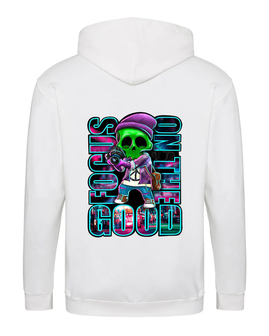 Focus On The Good Full Zip Hoodie By Unsubtle Skulls