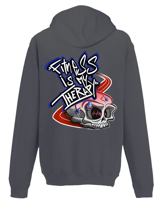 Fitness Is My Therapy Hoodie / Mental Health Awareness By Unsubtle Skulls