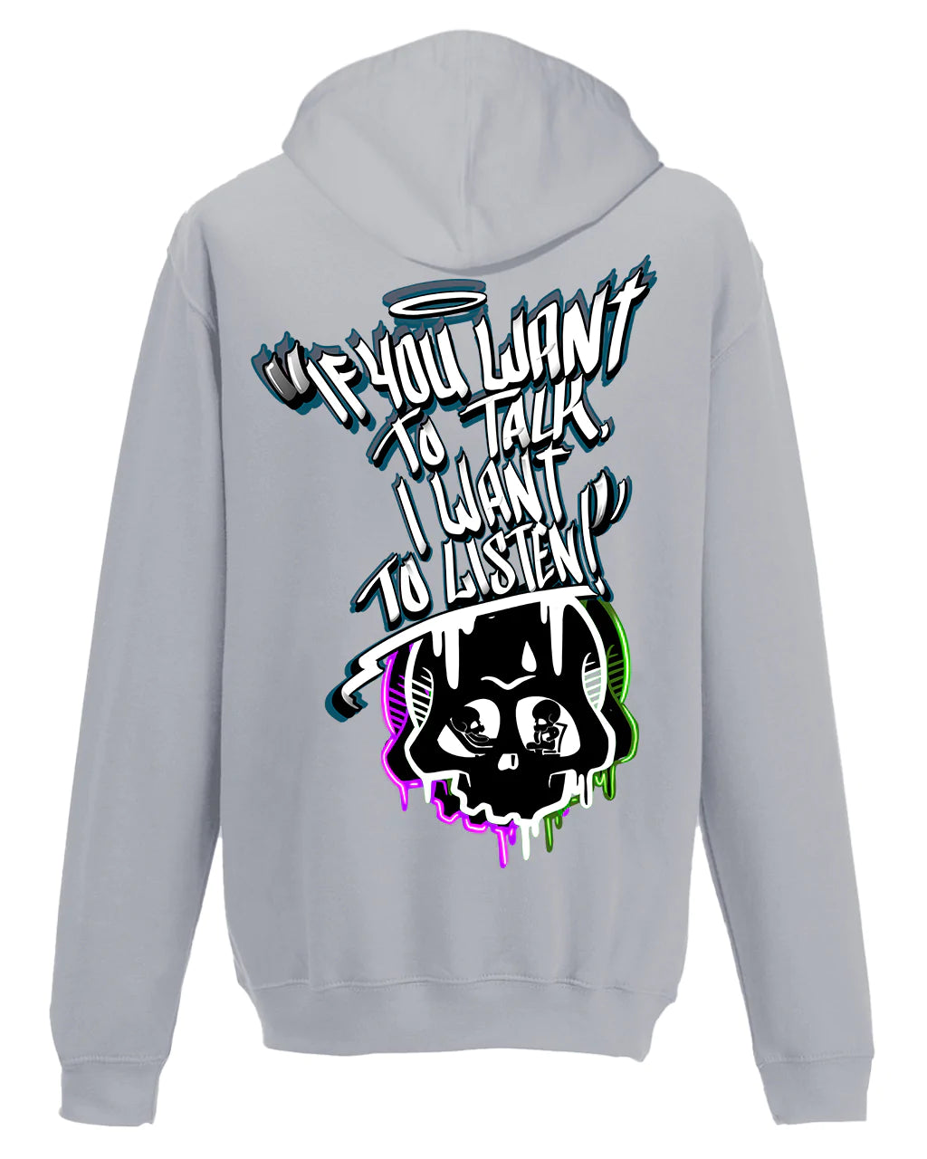 I Want To Listen Street A-Wear Hoodie / Mental Health Awareness By Unsubtle Skulls