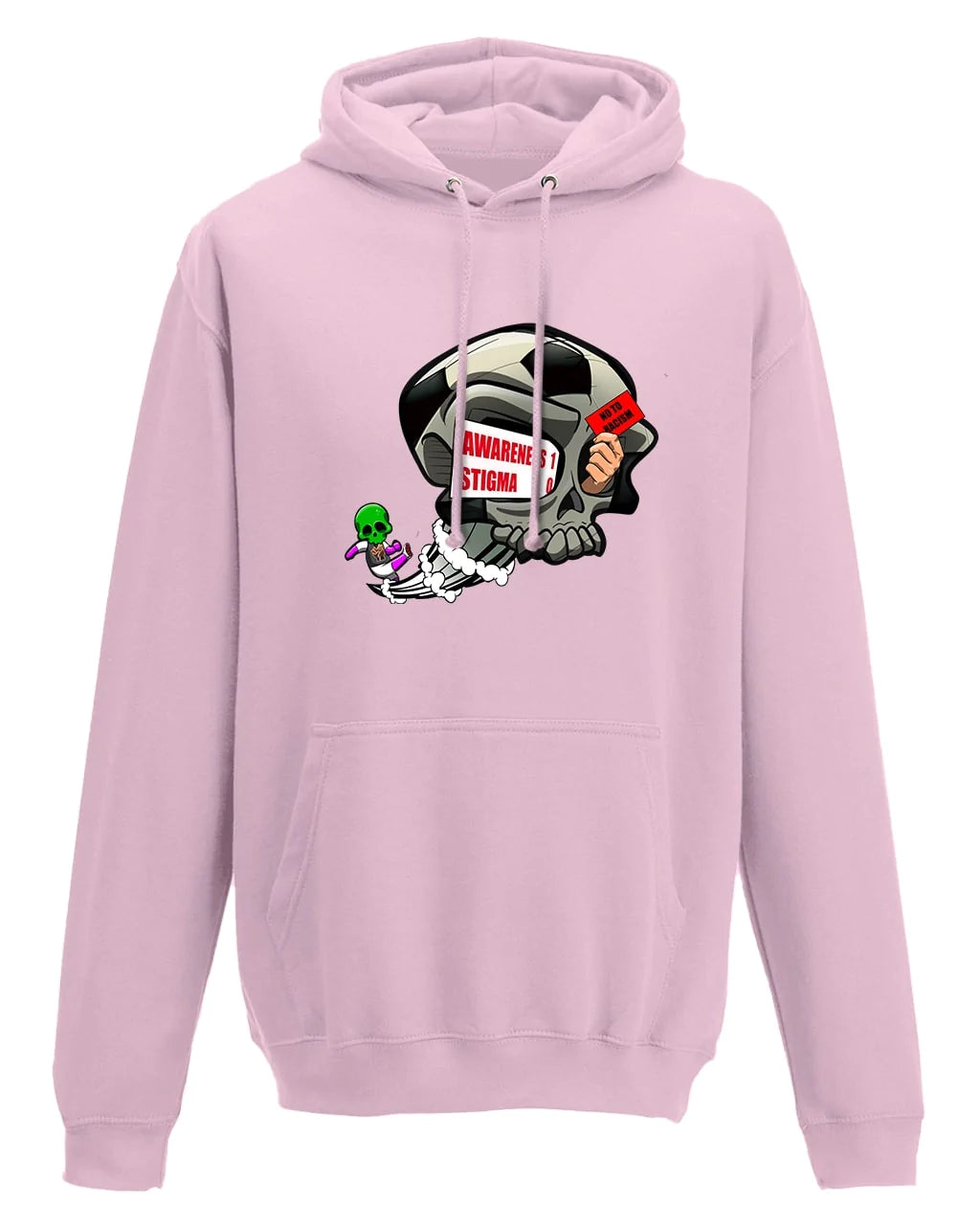 Pink Anti Racism Awareness Hoodie By Unsubtle Skulls