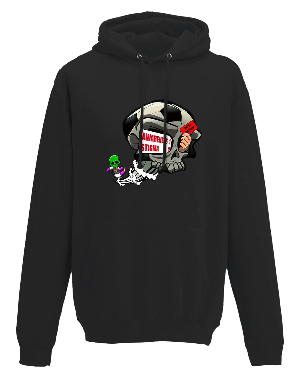 Black Anti Racism Awareness Hoodie By Unsubtle Skulls