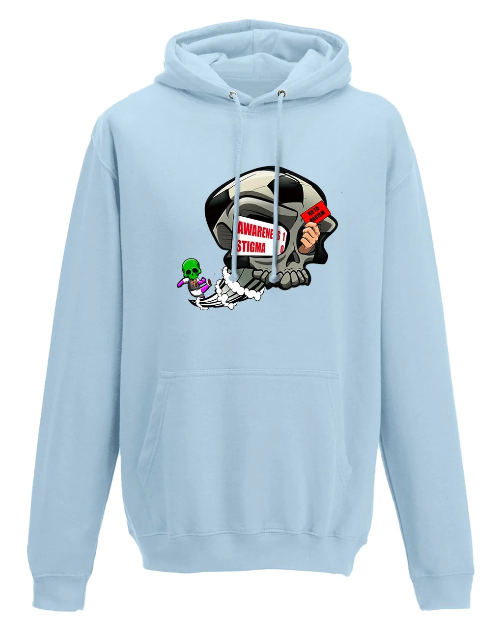 Sky Blue Anti Racism Awareness Hoodie By Unsubtle Skulls