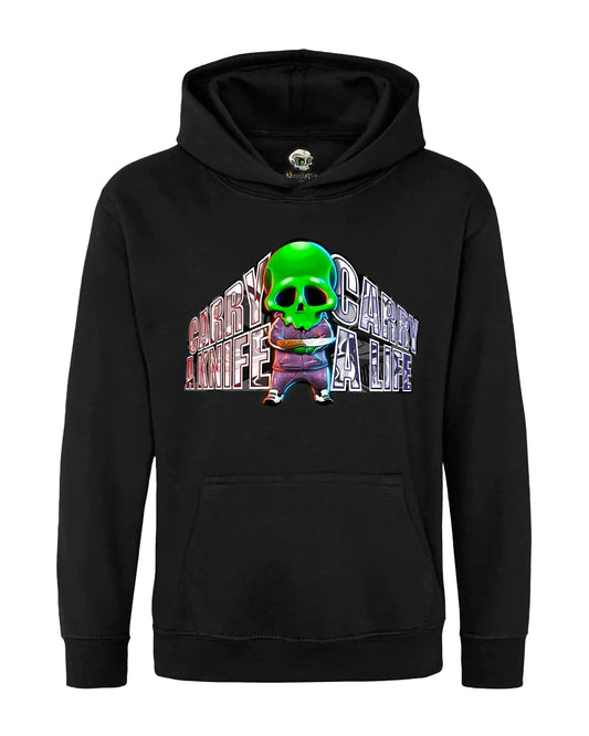 Kids Knife Crime Mental Health Awareness Hoodie By Unsubtle Skulls