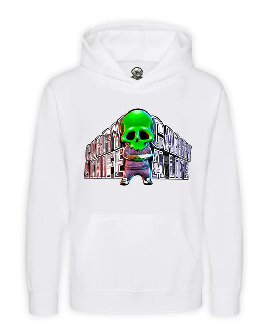 Kids Knife Crime Mental Health Awareness Hoodie By Unsubtle Skulls