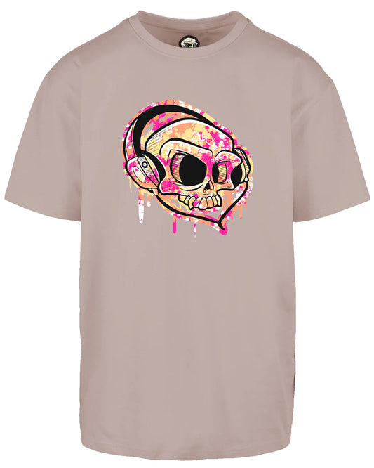 Headphones Skull Oversized T-Shirt / Mental Health Awareness