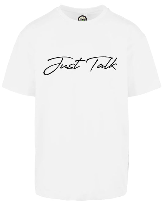 Just Talk Black Script Oversized T-Shirt