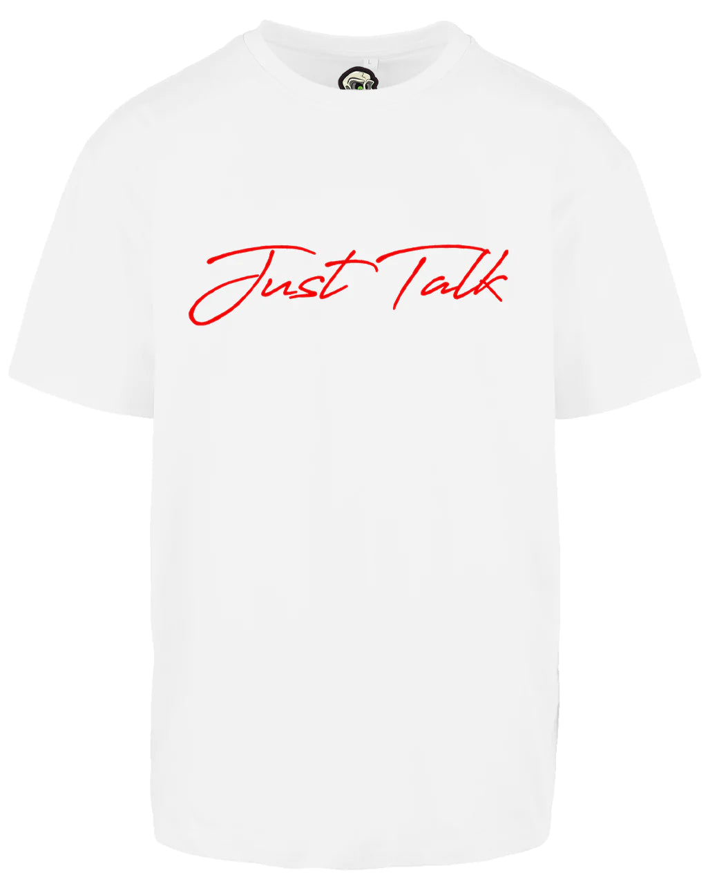 Just Talk Red Script Oversized T-Shirt