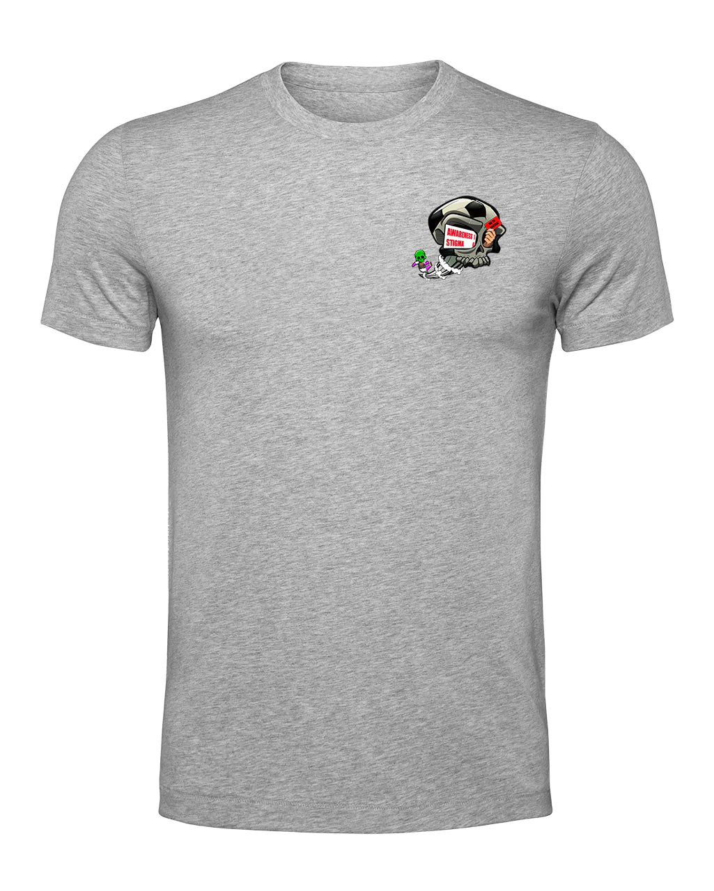 Heather Grey Football Anti Racism Awareness T-Shirt By Unsubtle Skulls