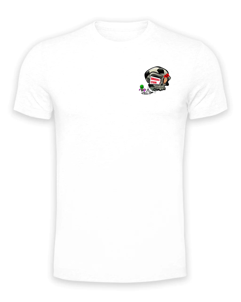 White Football Anti Racism Awareness T-Shirt By Unsubtle Skulls