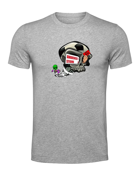 Heather Grey Football Anti Racism Awareness T-Shirt By Unsubtle Skulls