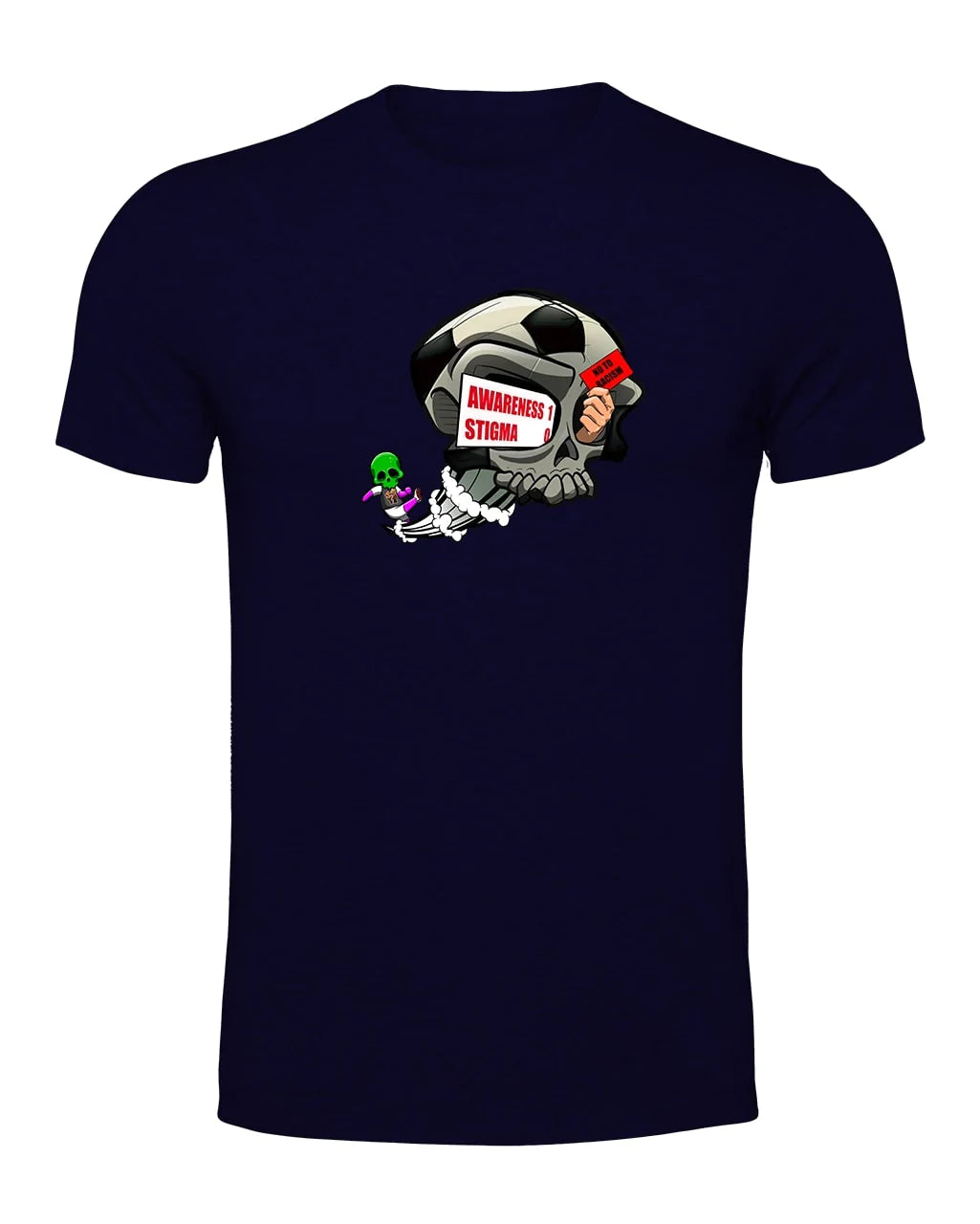 Navy Football Anti Racism Awareness T-Shirt By Unsubtle Skulls