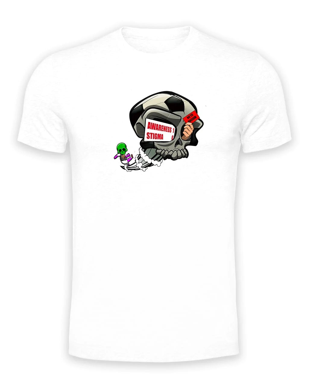 White Football Anti Racism Awareness T-Shirt By Unsubtle Skulls