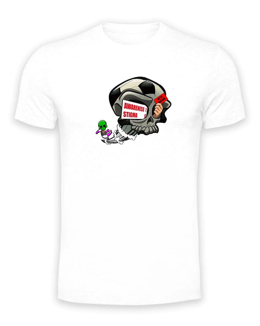 White Football Anti Racism Awareness T-Shirt By Unsubtle Skulls