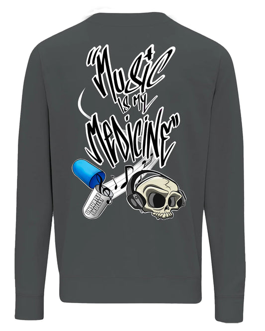 Music Is My Medicine Sweater By Unsubtle Skulls