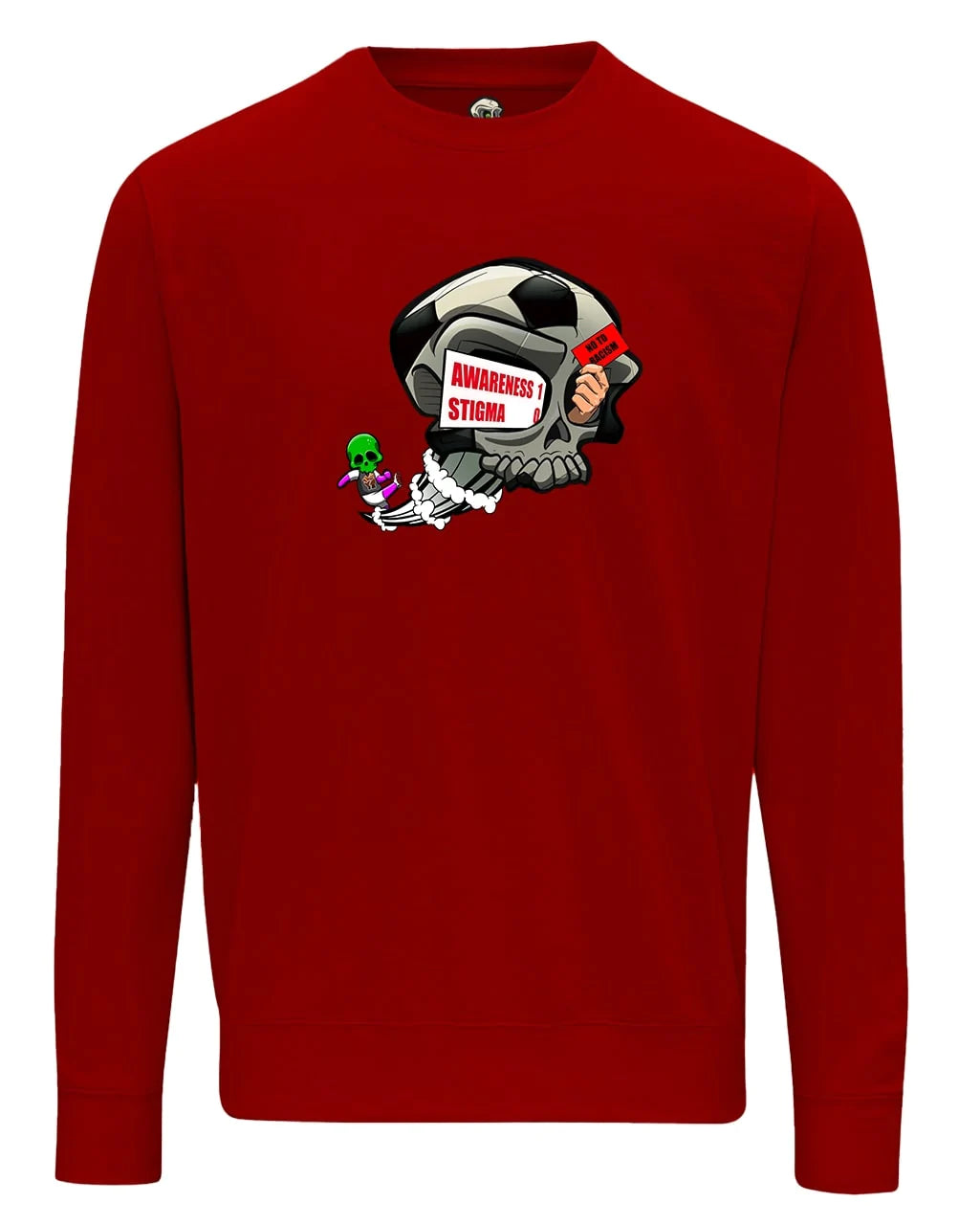 Red Football Anti Racism Awareness Sweater By Unsubtle Skulls