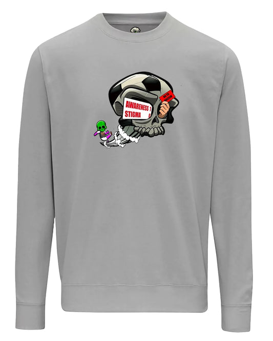 Moondust Grey Football Anti Racism Awareness Sweater By Unsubtle Skulls