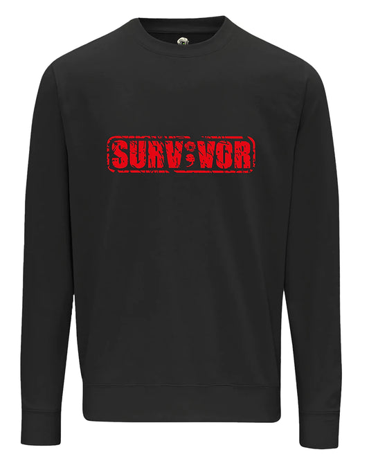 Survivor Red Addiction Recovery Awareness Sweater By Unsubtle Skulls