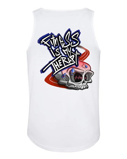 Fitness Is My Therapy Vest / Mental Health Awareness By Unsubtle Skulls